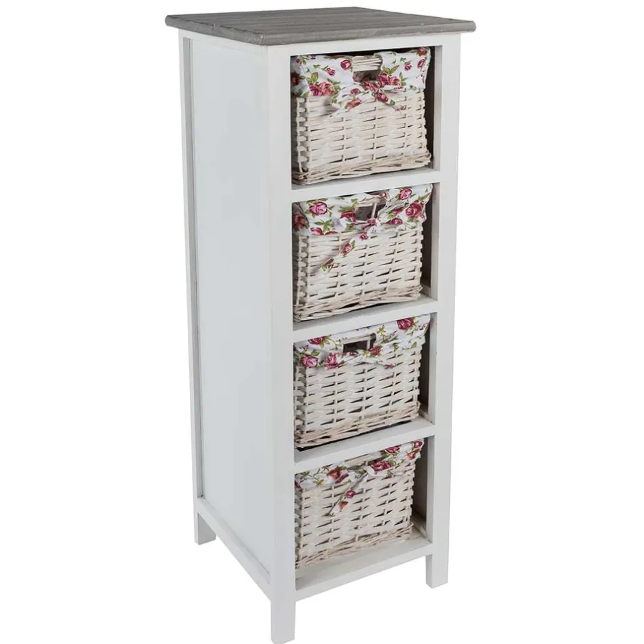 31x89x31 Hochkommode mit vier Körben - Galiferia^Wohnen Outlet