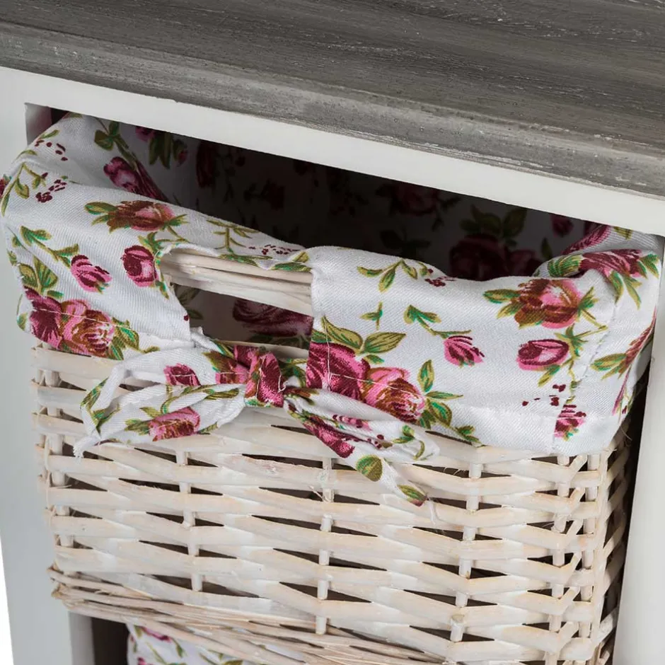 31x89x31 Hochkommode mit vier Körben - Galiferia^Wohnen Outlet