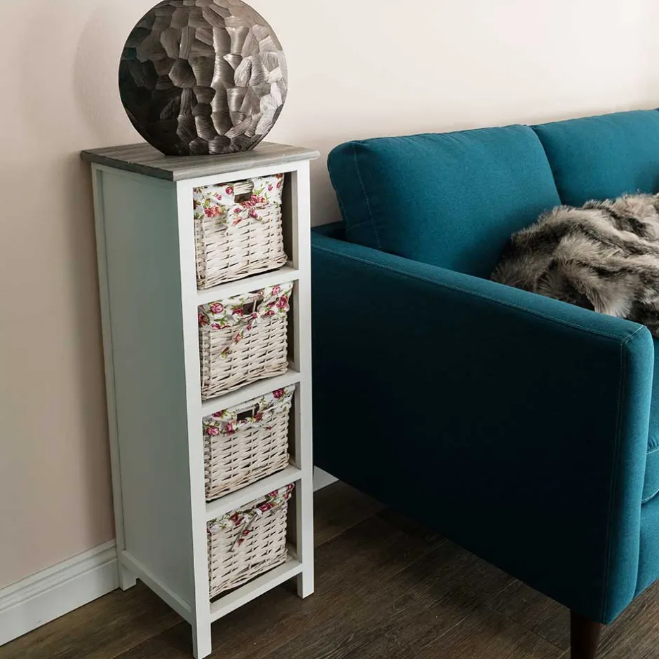 31x89x31 Hochkommode mit vier Körben - Galiferia^Wohnen Outlet