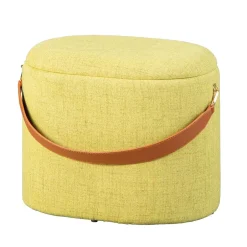 42x36x30 Hocker mit Griff in Gelbgrün Stoff - Domiano^Wohnen Hot