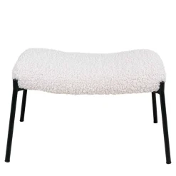 Wohnen 61x41x36 Hocker mit Plüsch Sitz in Weiß - Elefonas