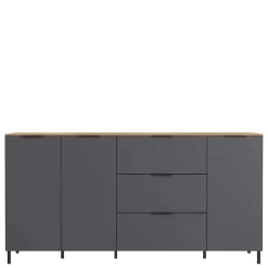 Wohnen 192x98x40 Hohes Sideboard in Dunkelgrau - Lurys