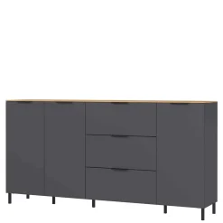 Wohnen 192x98x40 Hohes Sideboard in Dunkelgrau - Lurys
