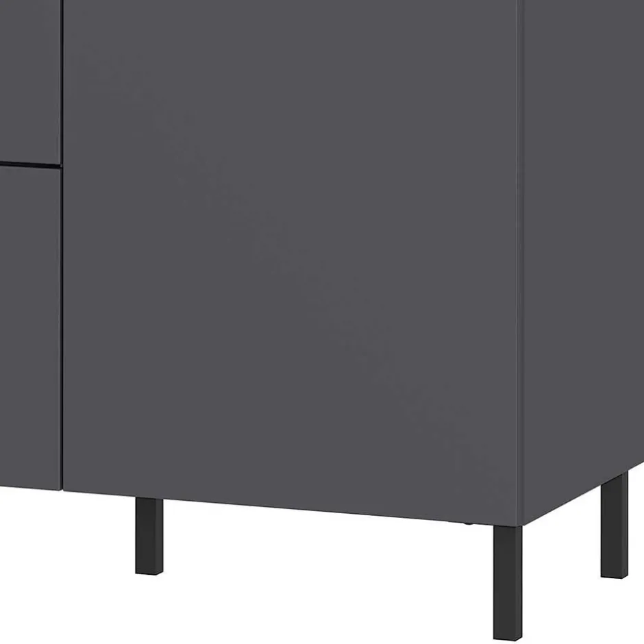 Wohnen 192x98x40 Hohes Sideboard in Dunkelgrau - Lurys
