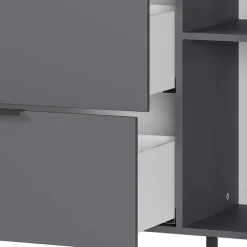 Wohnen 192x98x40 Hohes Sideboard in Dunkelgrau - Lurys