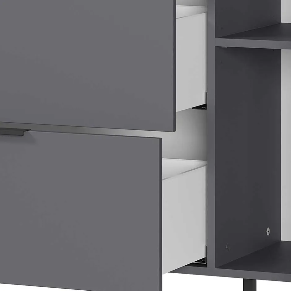 Wohnen 192x98x40 Hohes Sideboard in Dunkelgrau - Lurys