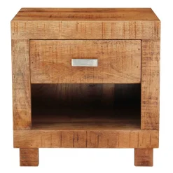 Wohnen 40x40x30 Holz Nachtkonsole mit Schublade & Fach - Lance