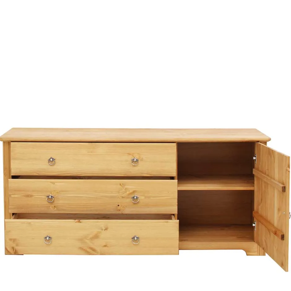 152x68x38 Holzkommode mit 3 breiten Schubladen - Imressa^Wohnen Hot