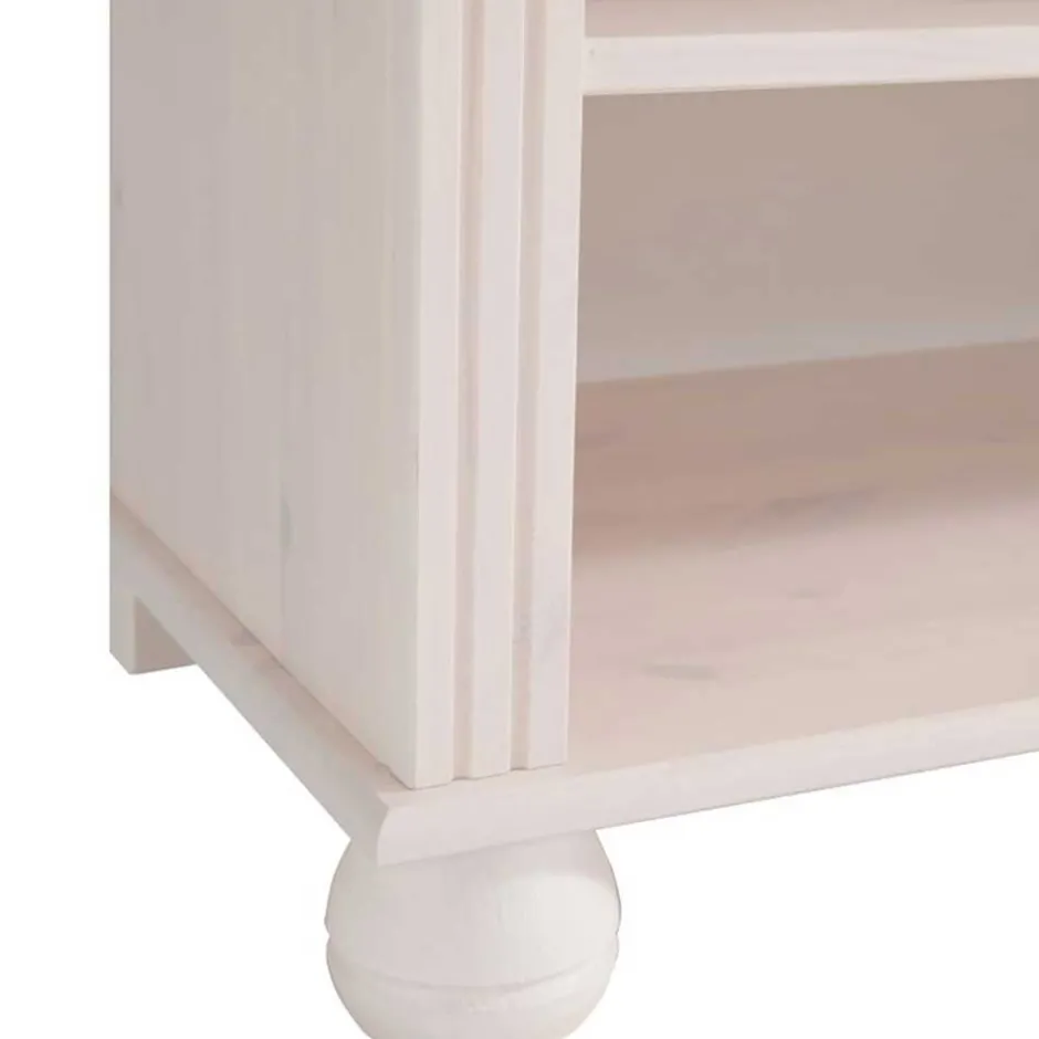 Wohnen 77x116x31 Holzregal im Country Chic aus Kiefer - Oncerta