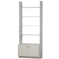 80x200x35 Holzregal in Grau im Skandi Design - Huvina^Wohnen