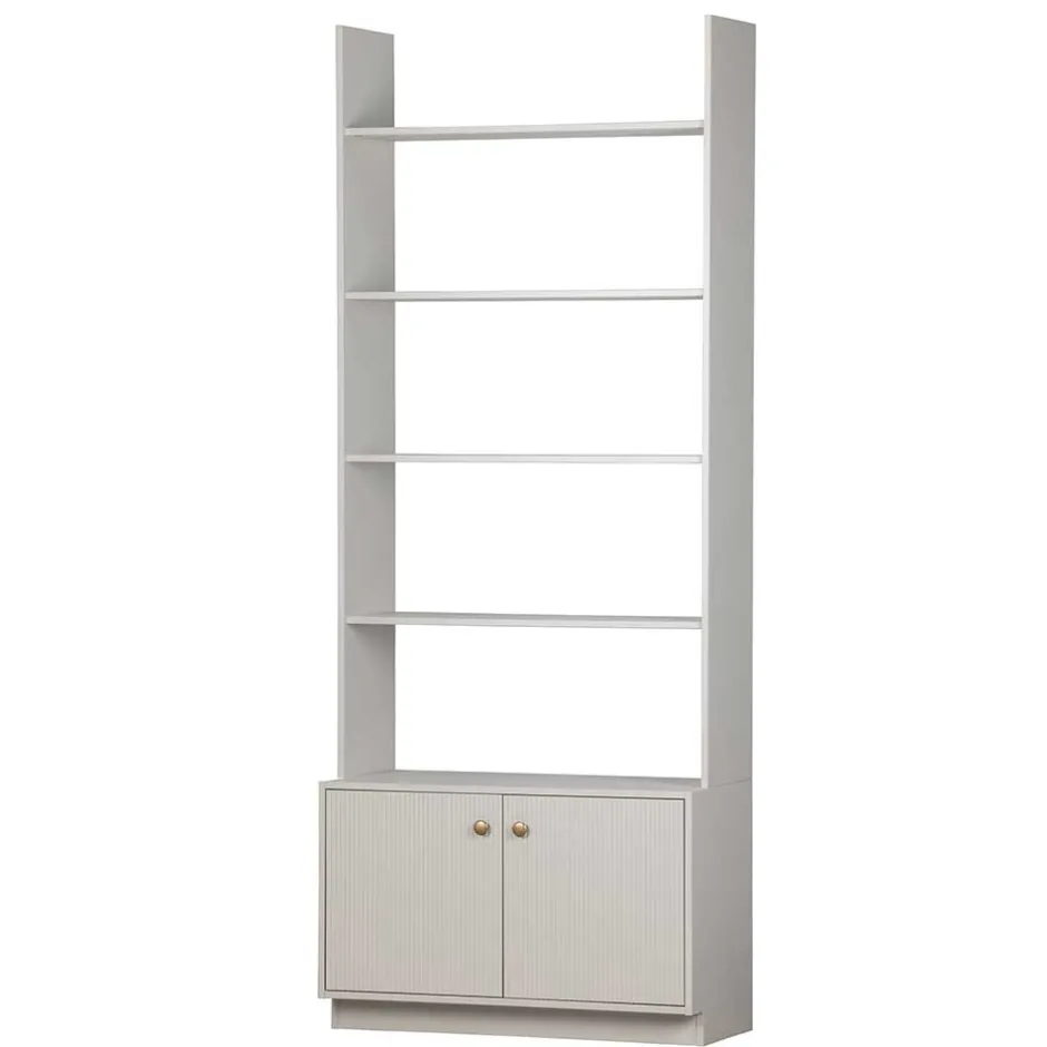 80x200x35 Holzregal in Grau im Skandi Design - Huvina^Wohnen
