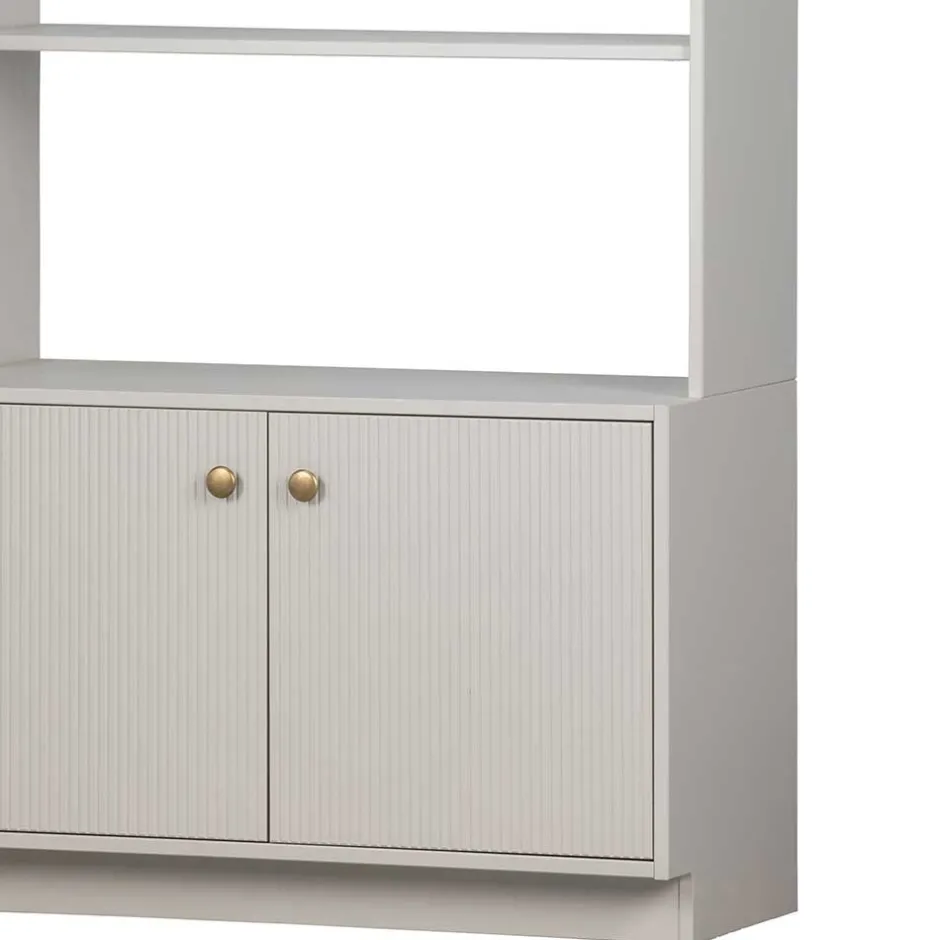 80x200x35 Holzregal in Grau im Skandi Design - Huvina^Wohnen