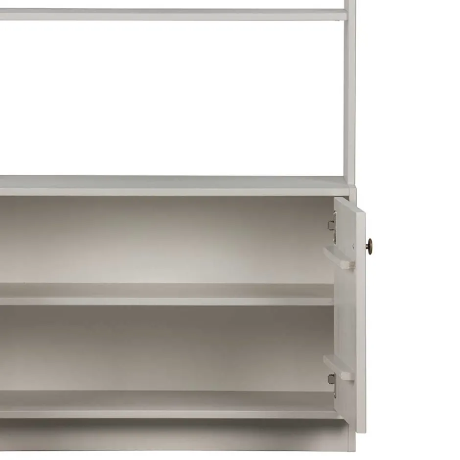 80x200x35 Holzregal in Grau im Skandi Design - Huvina^Wohnen