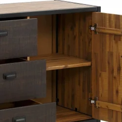 Wohnen 150x80x45 Industrial Kommode aus Holz & Metall - Nadeicra