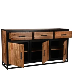 Wohnen 170x90x45 Industrial Sideboard mit Bügelgestell aus Metall - Piatrasun