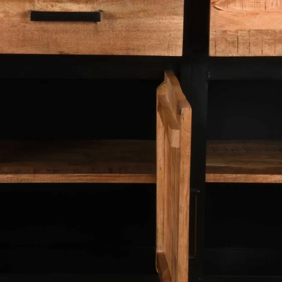 Wohnen 170x90x45 Industrial Sideboard mit Bügelgestell aus Metall - Piatrasun