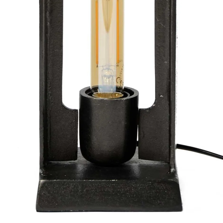 13x37x13 Industrial Tischlampe in Schwarz Nickel - Julesta^Wohnen Sale