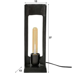 13x37x13 Industrial Tischlampe in Schwarz Nickel - Julesta^Wohnen Sale