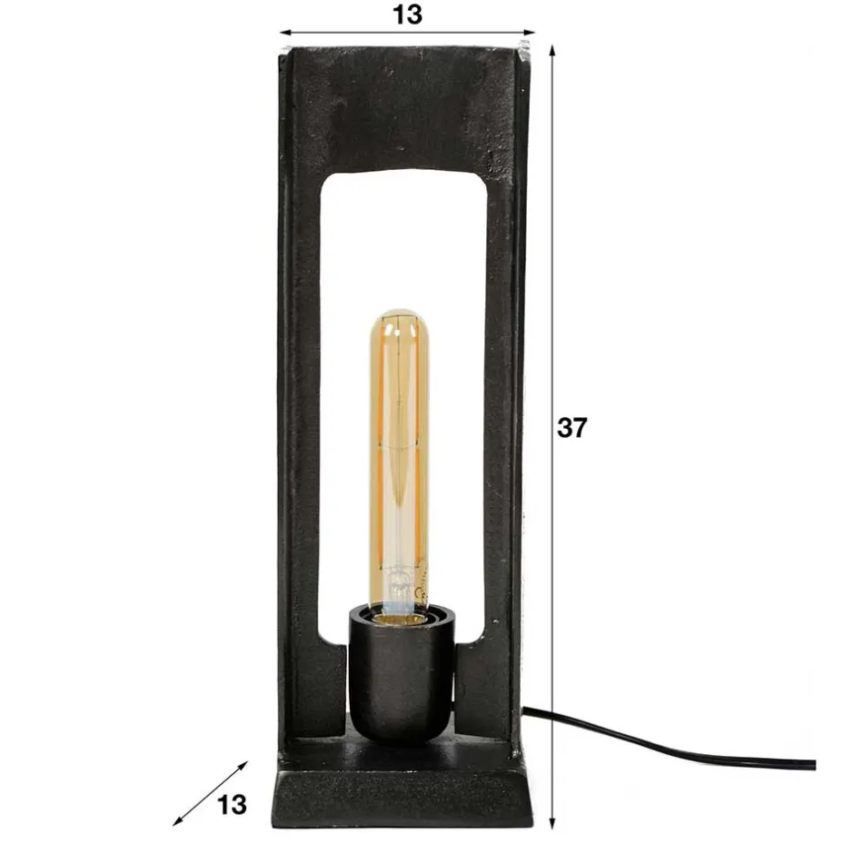 13x37x13 Industrial Tischlampe in Schwarz Nickel - Julesta^Wohnen Sale