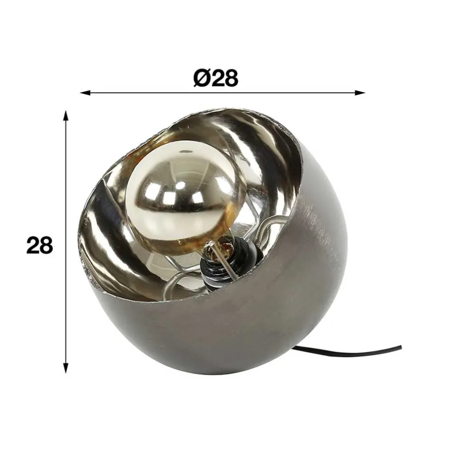 Wohnen 28x28x28 Industry Tischleuchte in Schwarz Nickel - Luzerno