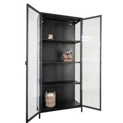 80x175x35 Industry Vitrine aus Glas & Stahl - Nikosia^Wohnen Clearance