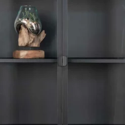 80x175x35 Industry Vitrine aus Glas & Stahl - Nikosia^Wohnen Clearance