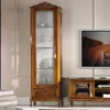 Wohnen 58x184x35 Italienische Vitrine in Nussbaum - Carlenna