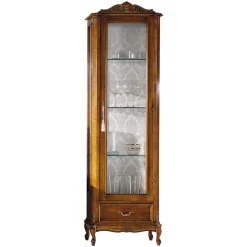 Wohnen 58x184x35 Italienische Vitrine in Nussbaum - Carlenna