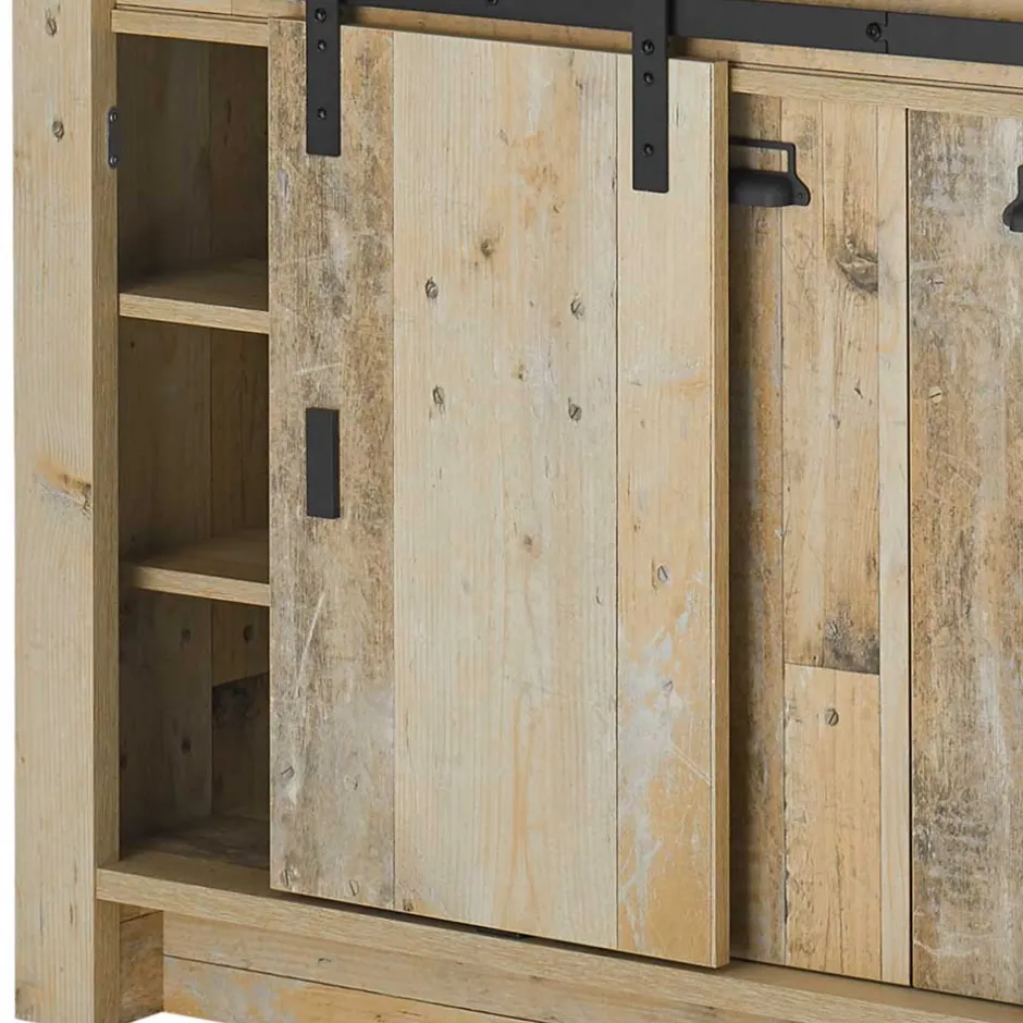 161x93x64 Küche Anrichte in Holz verwittert - Garisa^Wohnen Online