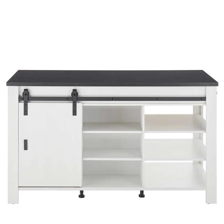 161x93x77 Kücheninsel in Weiß & Anthrazit - Eture^Wohnen New