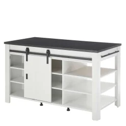 161x93x77 Kücheninsel in Weiß & Anthrazit - Eture^Wohnen New