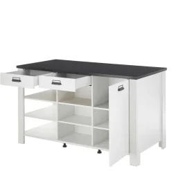 161x93x77 Kücheninsel in Weiß & Anthrazit - Eture^Wohnen New