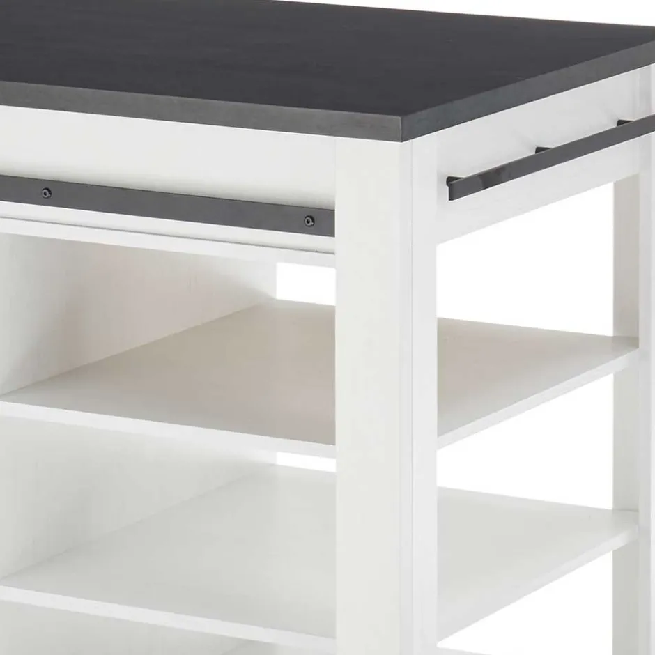 161x93x77 Kücheninsel in Weiß & Anthrazit - Eture^Wohnen New