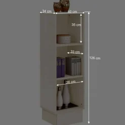 40x126x34 Kiefernholz Regal in Creme - Rospus^Wohnen Online