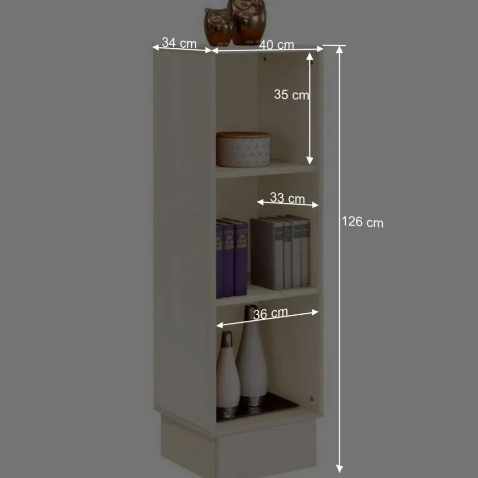 40x126x34 Kiefernholz Regal in Creme - Rospus^Wohnen Online