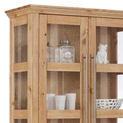 94x210x39 Kiefernholz Vitrine - Landhaus modern - Noellisa^Wohnen Discount