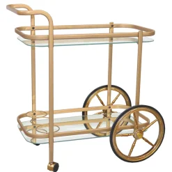 69x75x43 Klassischer Barwagen aus Glas & Metall - Zelda^Wohnen