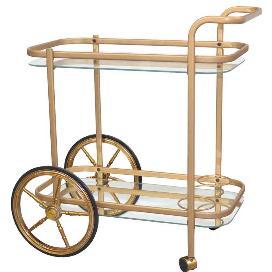 69x75x43 Klassischer Barwagen aus Glas & Metall - Zelda^Wohnen