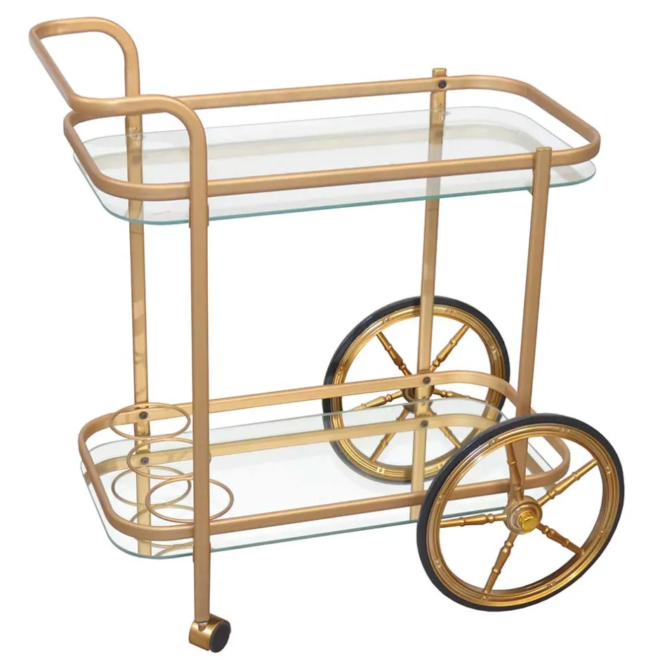 69x75x43 Klassischer Barwagen aus Glas & Metall - Zelda^Wohnen