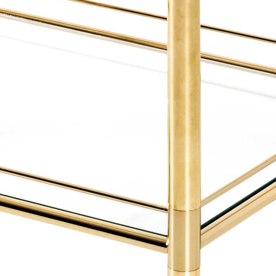 Wohnen 68x78x40 Klassischer Teewagen mit zwei Glasablagen - Nadia