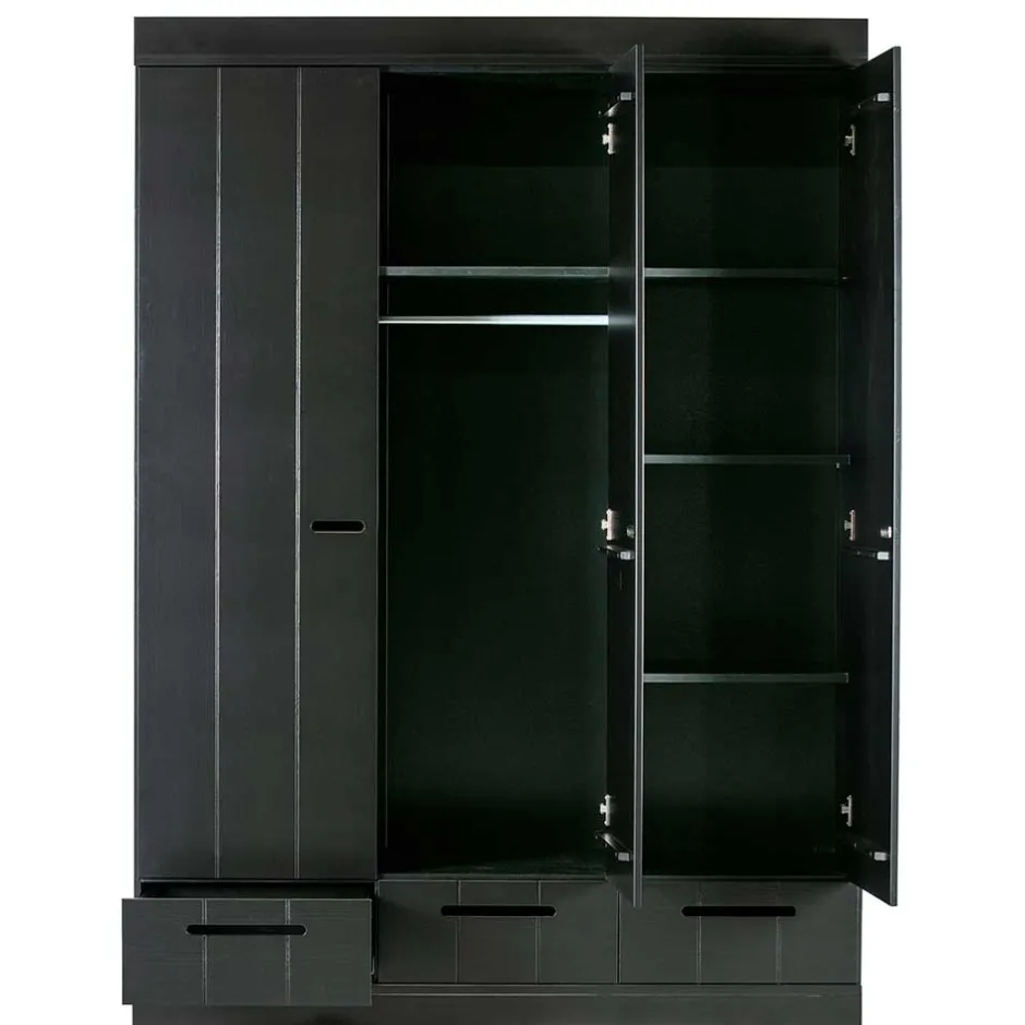 Wohnen 140x195x53 Kleiderschrank 3-türig & 3 Schubladen - Vindrus