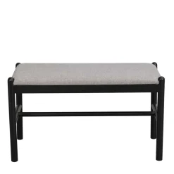 Wohnen 80x46x40 Kleine Bank aus Eiche in Schwarz - Evlinu