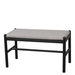 Wohnen 80x46x40 Kleine Bank aus Eiche in Schwarz - Evlinu