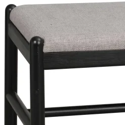 Wohnen 80x46x40 Kleine Bank aus Eiche in Schwarz - Evlinu