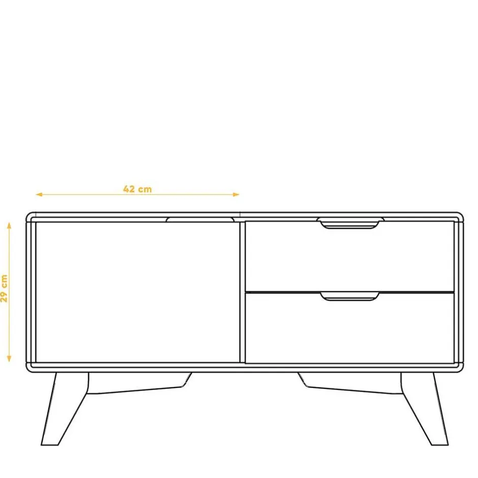 Wohnen 90x48x40 Kleine Kommode in Wildeiche & Weiß - Diesta