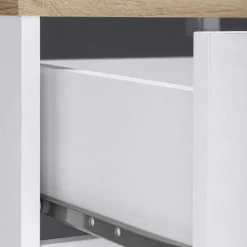 Wohnen 120x80x35 Kommode in Weiß mit Sonoma Eiche - Nudion I