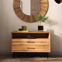 Wohnen 97x65x45 Kommode mit Fach & 2 Schubladen - Kerfa