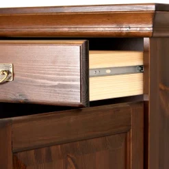 Wohnen 145x84x40 Kommode mit Glas im Kolonialstil - Jurcavs