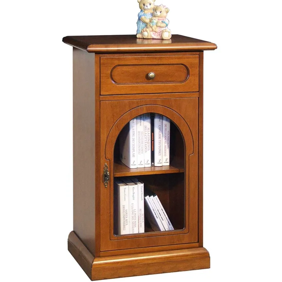 Wohnen 48x82x34 Kommode mit Glastür und Schublade - Kimms