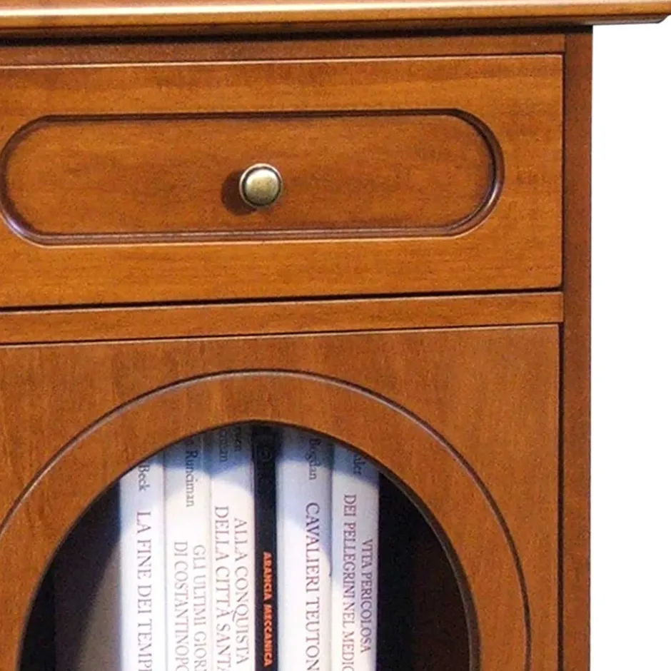 Wohnen 48x82x34 Kommode mit Glastür und Schublade - Kimms